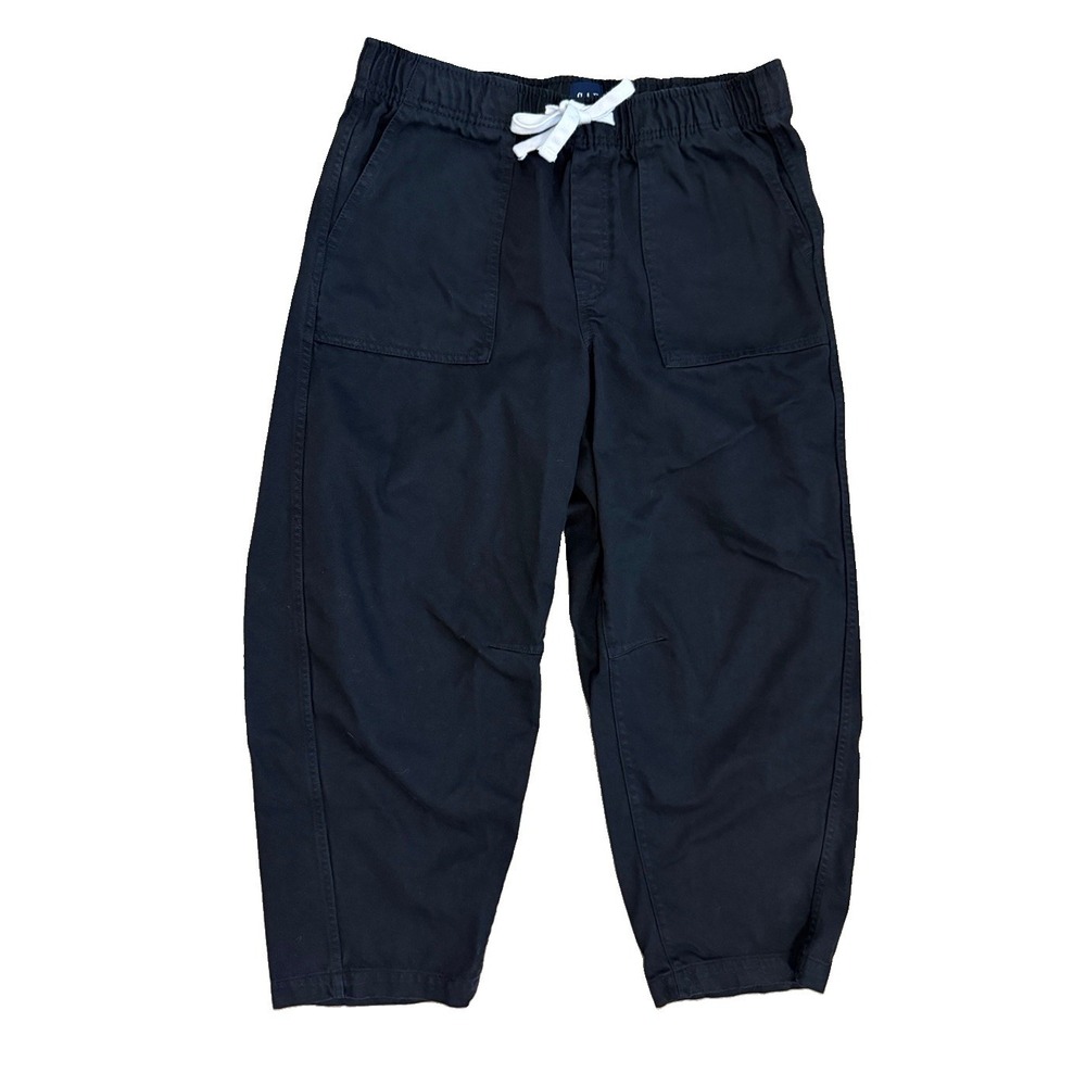 Gap Women's Medium Pull-On Barrel Pants Black Drawstring Lyocell/Cotton